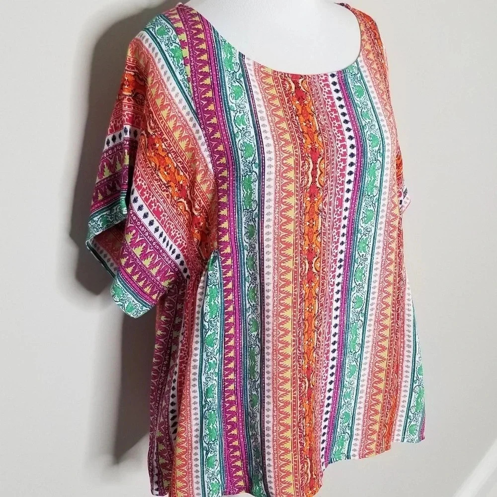 Anthropologie Maeve Milla Printed Tribal Top S - Picture 3 of 8